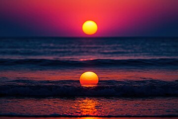 Obraz premium A Tranquil Dance of Ocean and Sky