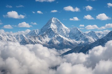 A Breathtaking Mountain Range Under a Clear Blue Sky