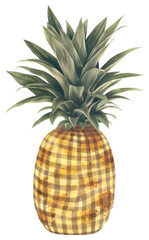 Fototapeta premium PNG Pineapple collage cutout produce fruit plant.