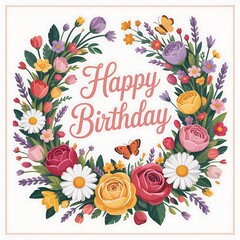 Floral Birthday Wreath A Vibrant Celebration