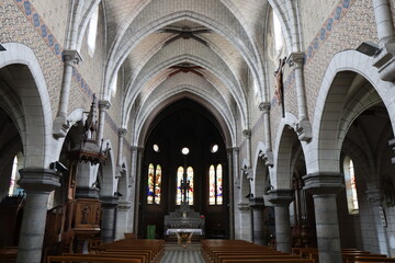 Eglise Notre-Dame de l'Assomption, &eacute;glise de style n&eacute;ogothique, ville de Mimizan, d&eacute;partement des Landes, France