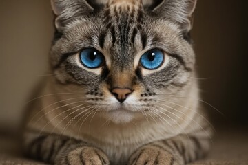 Fototapeta premium The Majestic Blue Eyes of a Tabby Cat