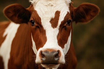 A cow with a heart of gold stands in front of a rustic fence