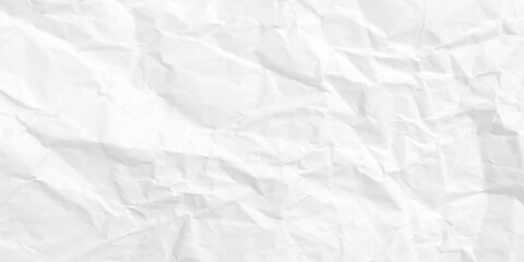 Crumpled white paper sheet texture. Top view.