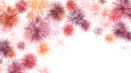 Fireworks for New Year celebration night on white background