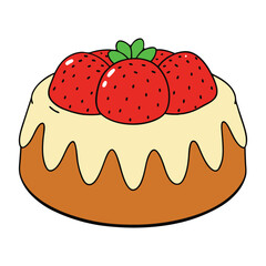 A moist, buttery pound cake swirled with fresh strawberries and topped with a sweet glaze, offering a perfect balance of rich flavor and fruity freshness.
