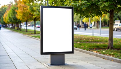 Vertical street poster in modern frame isolated on white background for urban advertising mockup