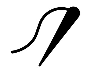 Illustration of a needle with thread for sewing or embroidery projects