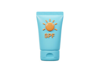 Isolated Sunscreen Tube with SPF Symbol