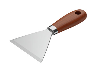 Isolated Scraper Tool with Wooden Handle and Metal Blade for Home Improvement