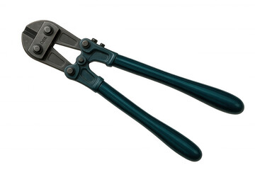 Powerful bolt cutters lying diagonally on a transparent background, ready for industrial applications