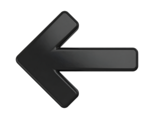 left Arrow PNG – Photorealistic bold black left arrow symbol, clean modern design, Arrow left PNG