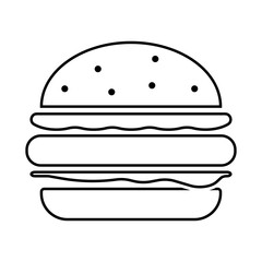 Hamburger Icon Isolated on Transparent Background. Fast Food. Vector Illustration