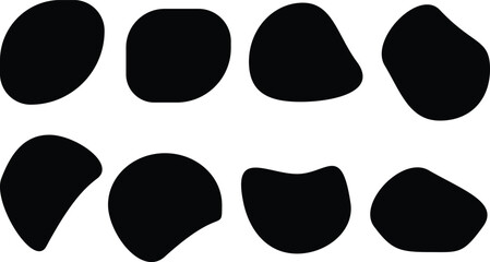 Set of black shapes on white background 