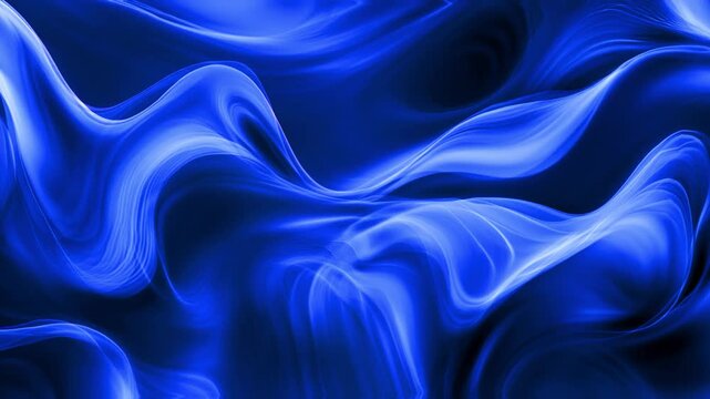Vibrant Abstract Design With Flowing Blue Silky Waves and Dynamic Energy