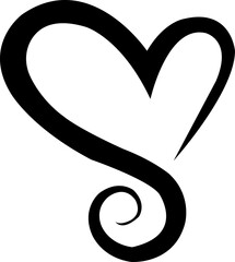 Heart clip art design on plain white transparent isolated background for card, shirt, hoodie, sweatshirt, apparel, tag, mug, icon, poster or badge