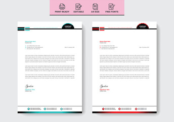 clean modern letterhead design concept