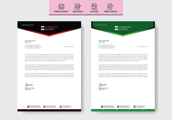 clean modern letterhead design concept