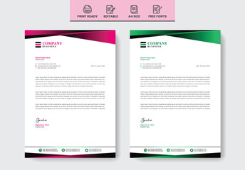 clean modern letterhead design concept