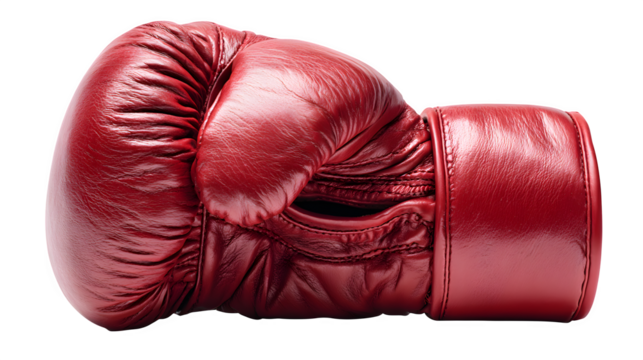 Red boxing glove on white background