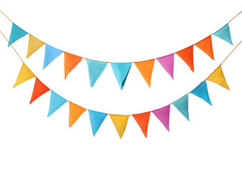Isolated Colorful Bunting Flag on White Background