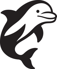 Jumping dolphin silhouette ocean theme, Marine animal in motion vector