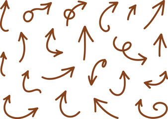 Whimsical Hand Drawn Arrow Set Diverse Vector Illustration with Unique Stylistic Variations for Creative Design Projects and Visual Communication