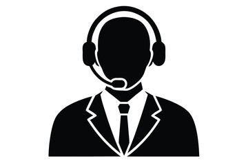 call center agent vector icon silhouette illustrat