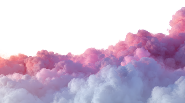 Colorful sunset clouds with soft gradient on a white background