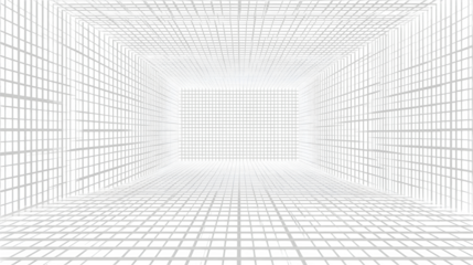 Digital pixel square grid in white tone on a white background
