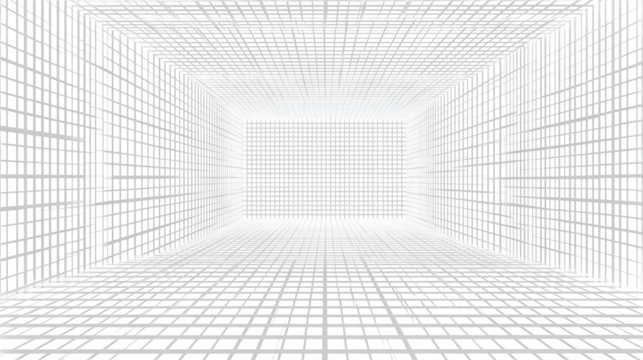 Digital pixel square grid in white tone on a white background