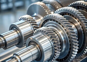 Industrial gears and machinery close up mechanical engineering high resolution photo