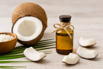 Coconut essential oil stock photo 