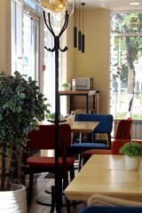 Fototapeta premium A cafe with tables without people.