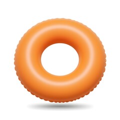 Orange inflatable swimming ring float, perfect for summer pool activities and water recreation.
