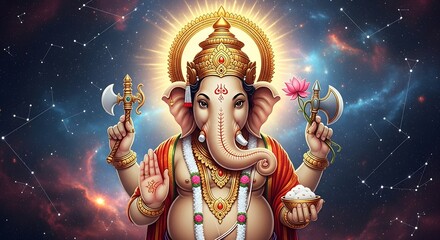 Hindu god ganesha illustration