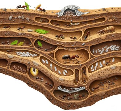 Ant Colony Underground Cross-Section