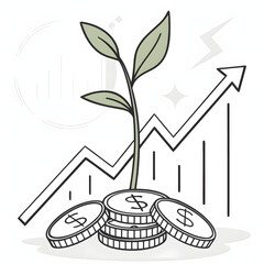 business graph on a white background
