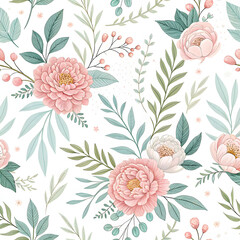 seamless pattern with flowers