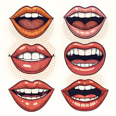vector illustration of a woman lips