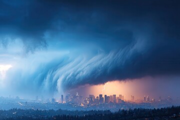 Obraz premium Alert and warning signals related to severe tornado and storm weather conditions