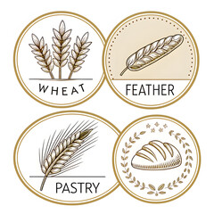 vector set of wheat ears