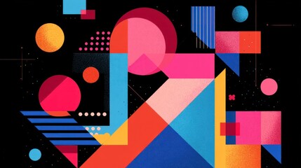 Obraz premium Colorful geometric shapes abstract design