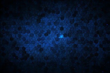 A blue and white image of a hexagon with a light shining on it