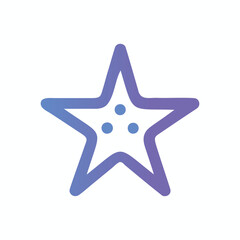 Obraz premium Gradient Starfish Icon – Minimal Marine Illustration