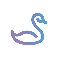 Fototapeta premium Gradient Swan Icon – Minimal Bird Illustration