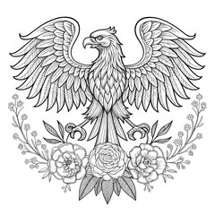 hand drawn vector illustration of an eagle