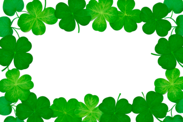 green leaves frame clover st patrick day background