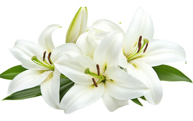 White Lily flower on transparent background, png