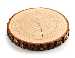 Round wood slice, natural grain